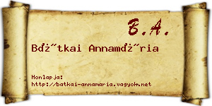 Bátkai Annamária névjegykártya